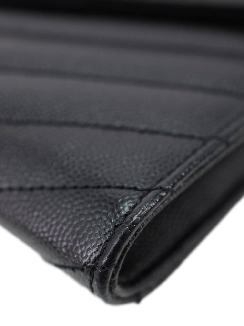 Yves Saint Laurent  Cassandre Flap Matelassé Grain De Poudre Leather Pouch Black - Picture 7 of 11